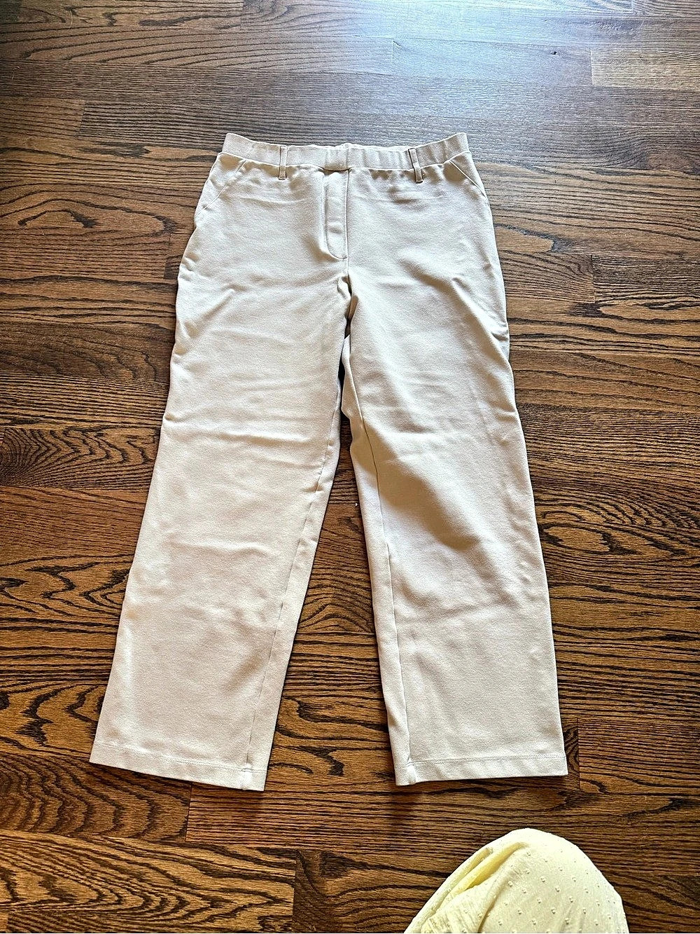 Quince Ultra-Stretch Ponte Wide Leg Pants in Cream Size Large